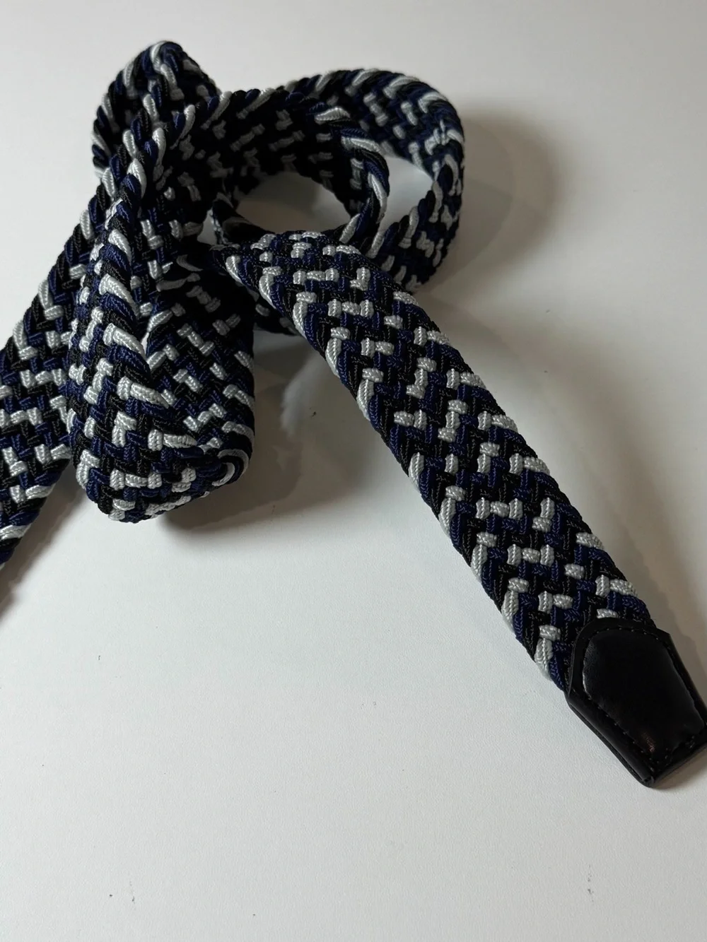 PGA Tour XL 42-44 Navy Gray Braided Woven Men's Golf Stretch Performance Belt